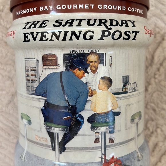 Vintage Harmony Bay Gourmet Ground Coffee Tin limited ed empty Norman Rockwell - Picture 2 of 16